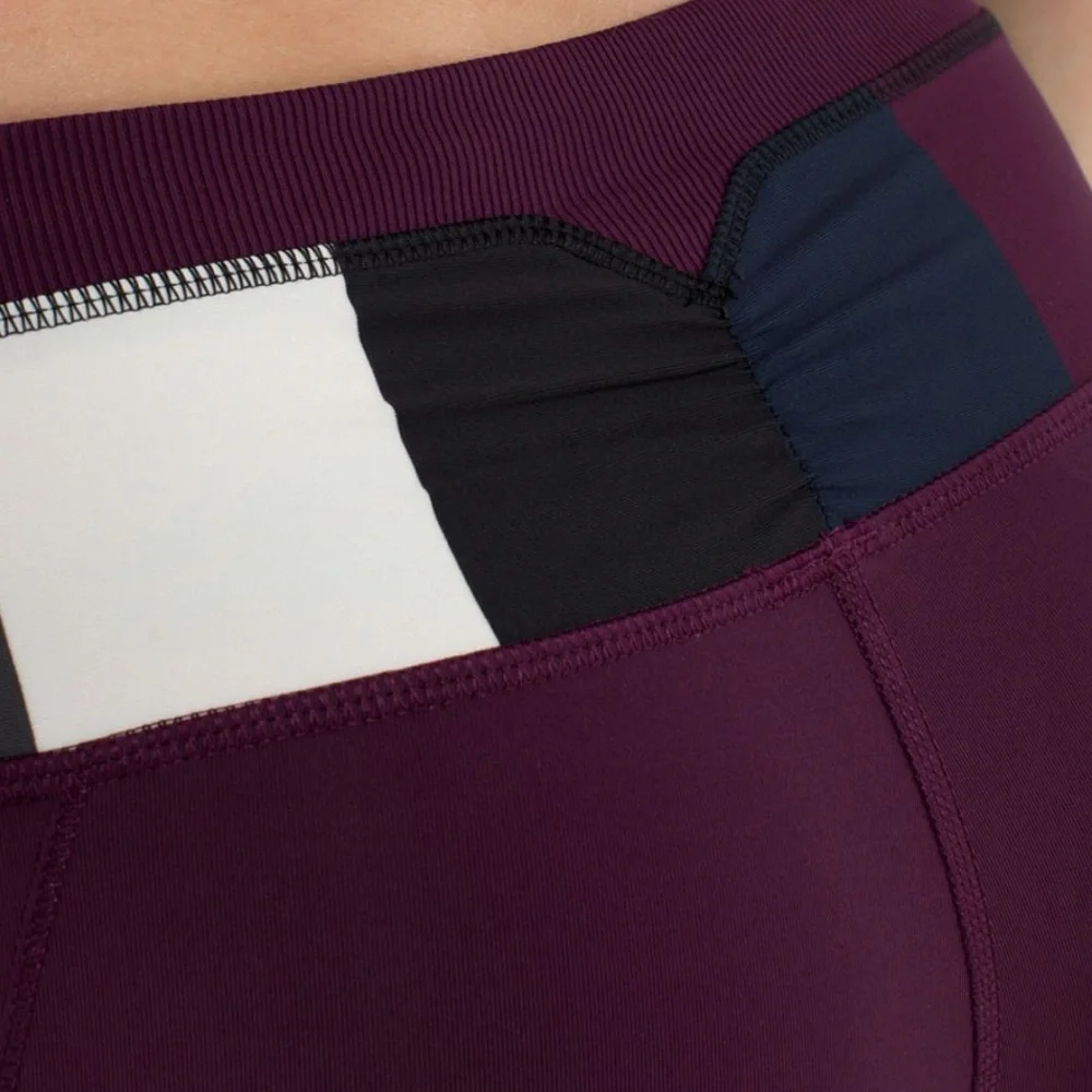 Lululemon Run For Fun Crop Plum / Pow Stripe Angel Wing / Angel Win Size 4